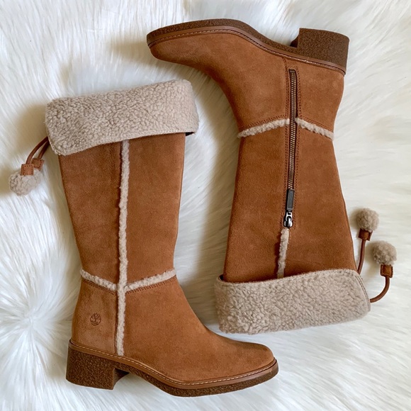 Timberland Brinda Medium Brown Suede Tall Boots - Picture 6 of 8